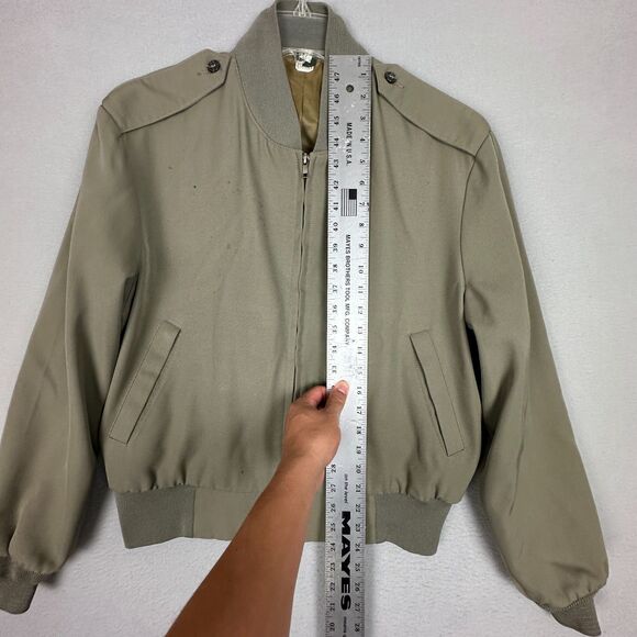 Neptune Garment Co Mens 42 Short Bomber Jacket Green YKK Military USMC USA - Picture 3 of 6